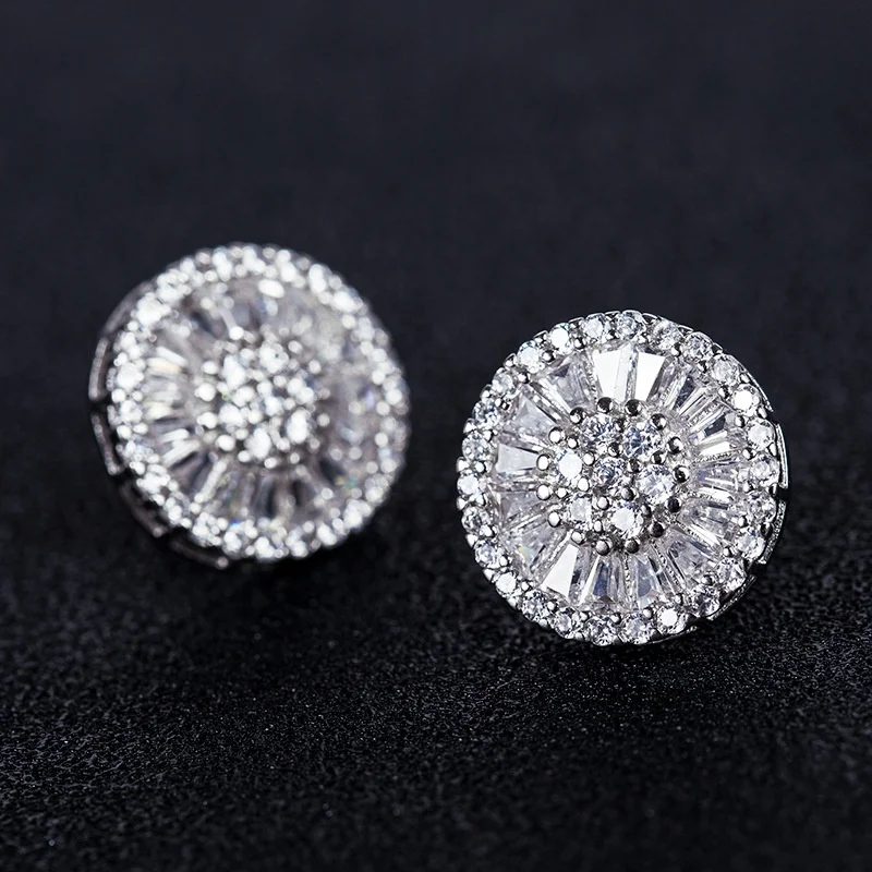 

High Quality Stud Earrings with Brilliant Fireworks Shape Fine Jewelry Engagement Wedding Earrings for Women Girls, Picture shows