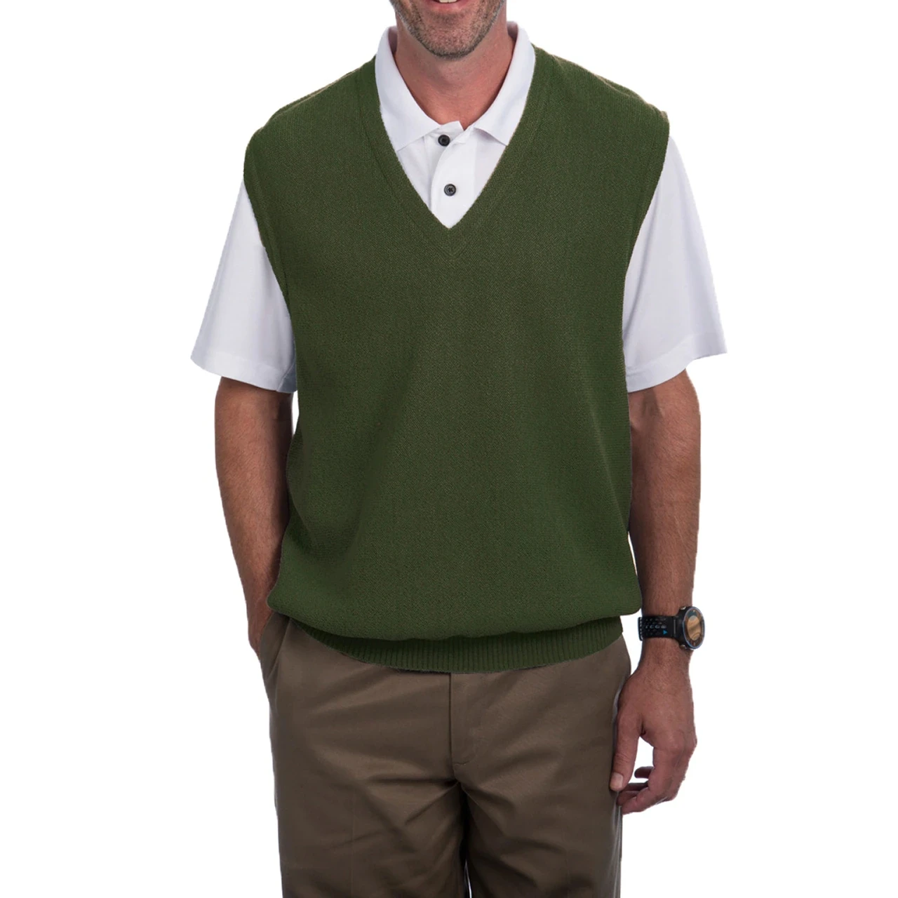 2024 Custom Logo OEM ODM Classic Simple Design Men's Pure Wool Vest with V Neck 100% Wool Keep Warm Golf Boy Sweater for Autumn