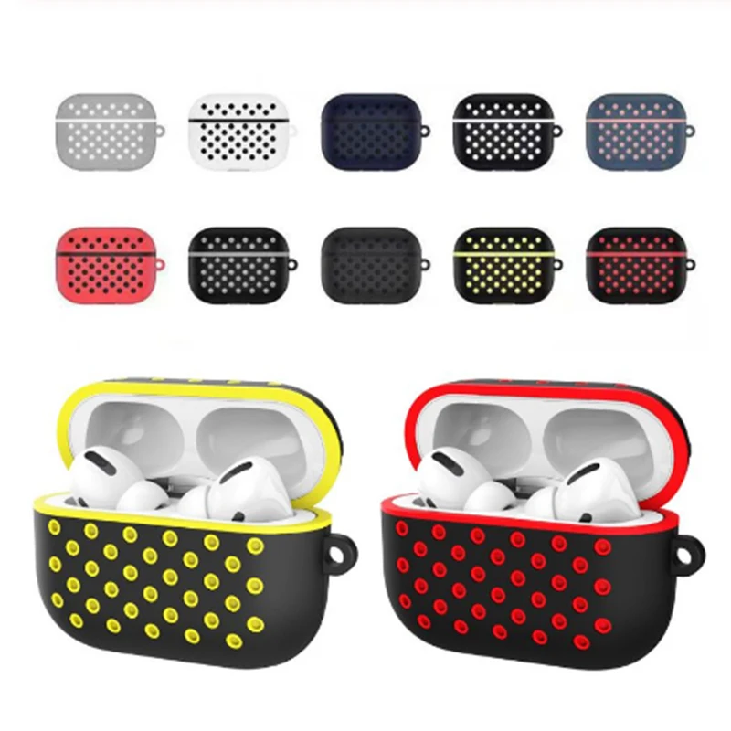 

airpod cases 2020 For AirpodsPro Shell Two-color Honeycomb Shockproof Silicone Cover Double-layer Shell Protective Cover