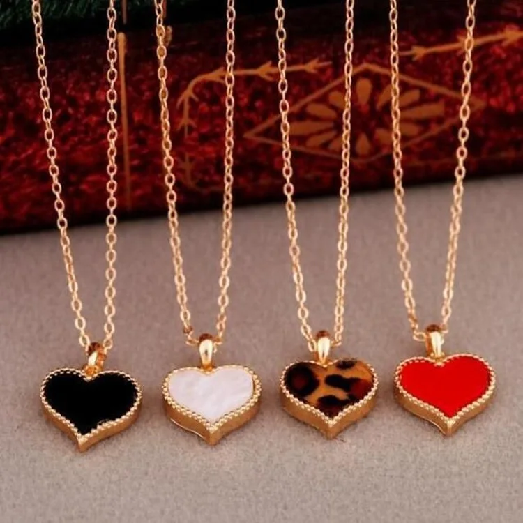 

Shangjie Fashion Vintage 3 colors Necklace Chain For Women Jewelry Accessories Wholesale Heart Pendants Necklace