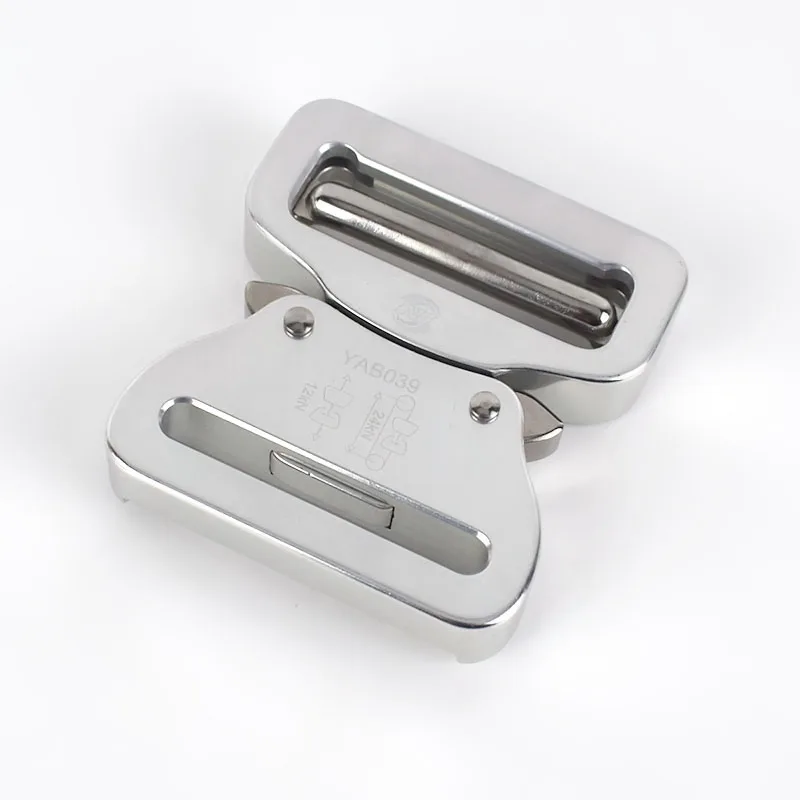 

Meetee YK037 Aluminum Alloy Release Buckle for Bag Webbing Strap Hook Clasp Belt Buckles DIY Crafts Hardware Accessories, Sliver