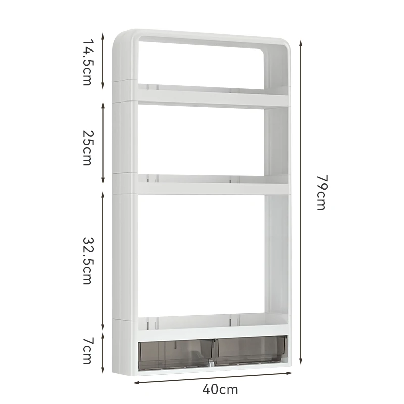 

2023 Hot Selling Rack Wall-Mounted Kitchen White Household Sliding Multifunctional Storage Holders & Racks