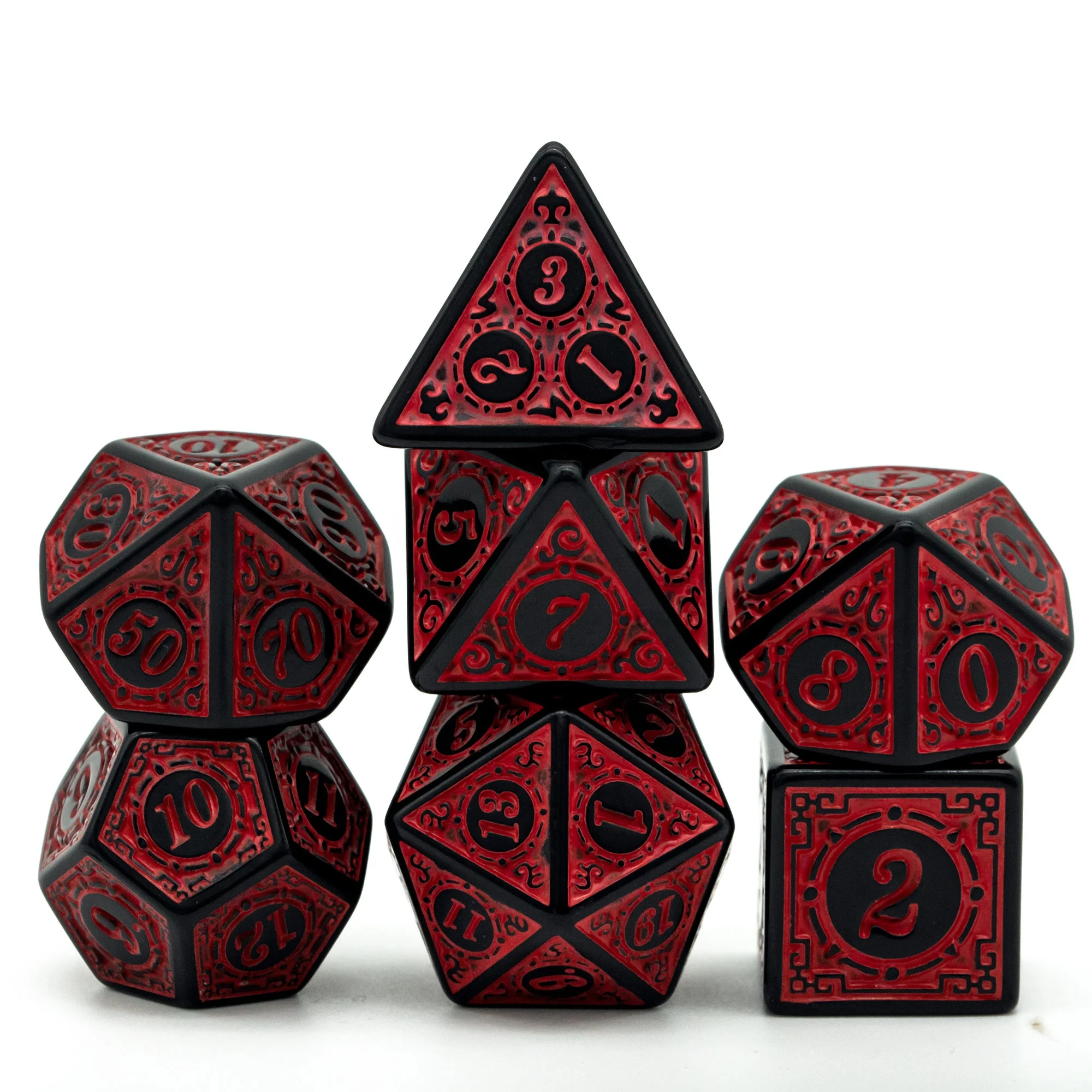 

Udixi Plastic DND RPG Dungeons and Dragons Acrylic Dice Set Pattern Red