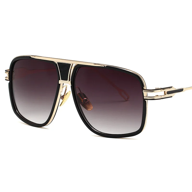 

Wholesale Custom Fashion Brand Designer Metal Frame Oversized Shades Vintage Mens Sunglasses 2021