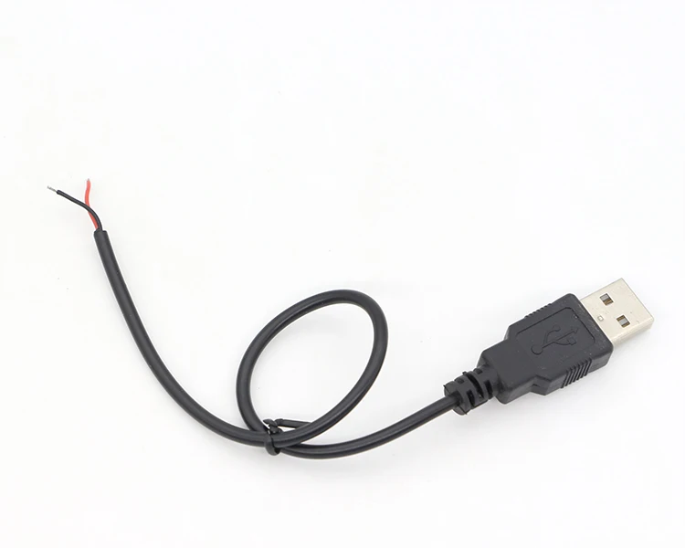 CUSTOM USB 2.0 A Male To Open Stripped Tinned Soldering Bare 2 Wire End Pigtail Power Charging Cable