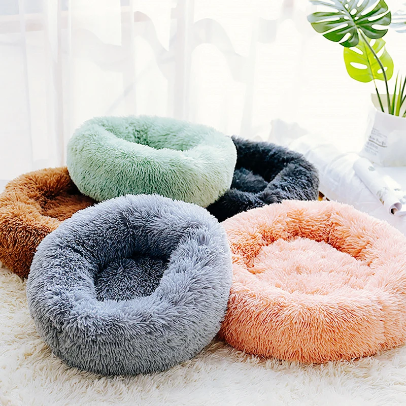 

Stylish Donut Cat Bed Deep Sleep Pet Nest Beds Cats Comfortable Warm Round Plush, Colors