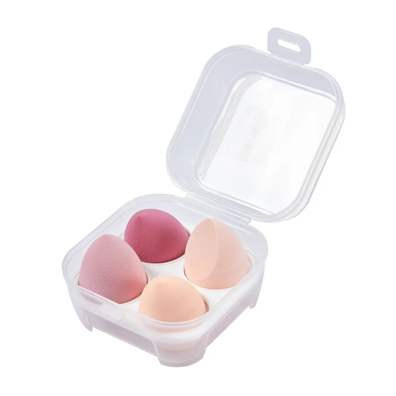 

custom logo makeup sponge 4pcsBest Quality Latex Free Soaked Dry and Wet Use Foundation Sponge Powder Puff set with Retail Box