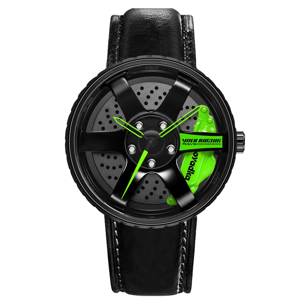 

Men Car Wheel Watch Fashion Waterproof Sport Quartz Mesh With Rim Hub Watch Run Quartz Watch, Customized colors