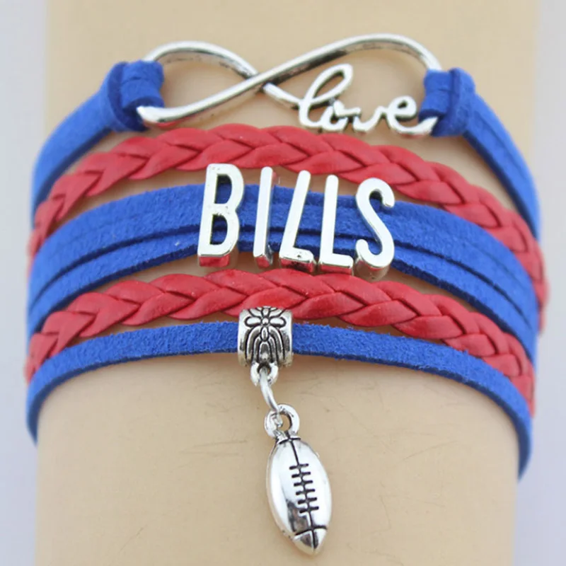 

Buffalo Bills Football leather bracelet ,infinity bracelet NFL bracelet