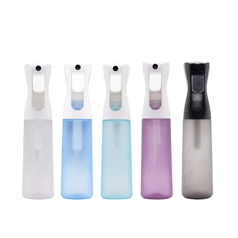 

2021 New frosted body for 300ML spray continuous transparent colors hair salon bottle mist sprayer for barber hairdresser, Green,purple,gray,blue,transparent