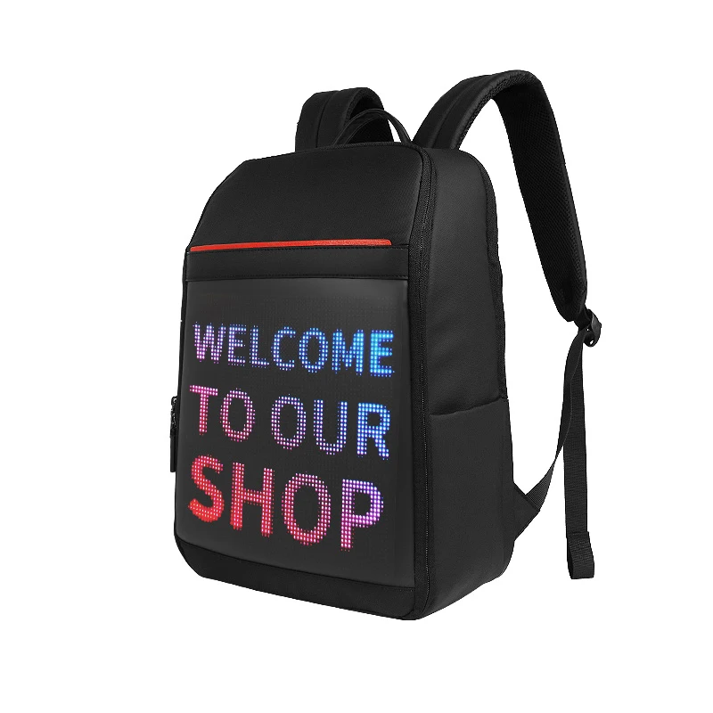 

The Latest LED Backpack Mobile Advertising Backpack Waterproof Polyester Unisex Chain Strap Zipper Interior Slot Pocket with Usb
