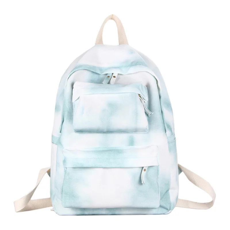 

Hot Sale Fashion Bags For Teenager Four Colors Tie-Dye High Quality School Canvas Student Backpack For Laptops