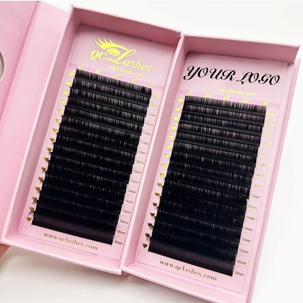 Private Label Lash Trays Individual Matte Black Cashmere Lash Extensions Supplies Volume Silk Mink Easy Fan Eyelash Extension