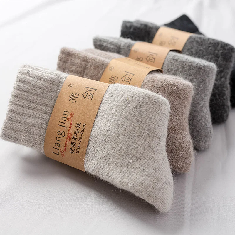 

Thick Heated Warmer Terry Warm Thermal Cashmere Men Floor Wool Cozy Fuzzy Socks For Winter, As pictures