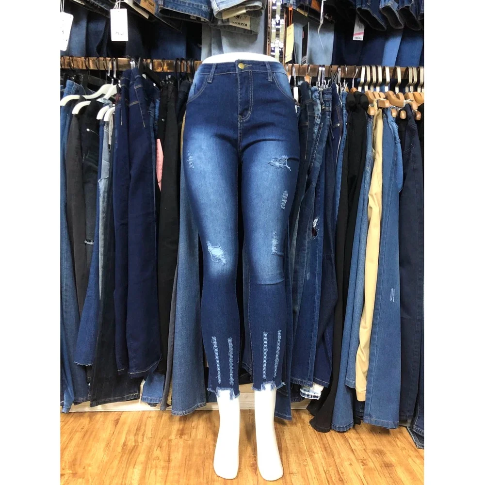
GZY garment stock lots ladies skinny jeans clearance sale in bulk jeans ladies overruns 