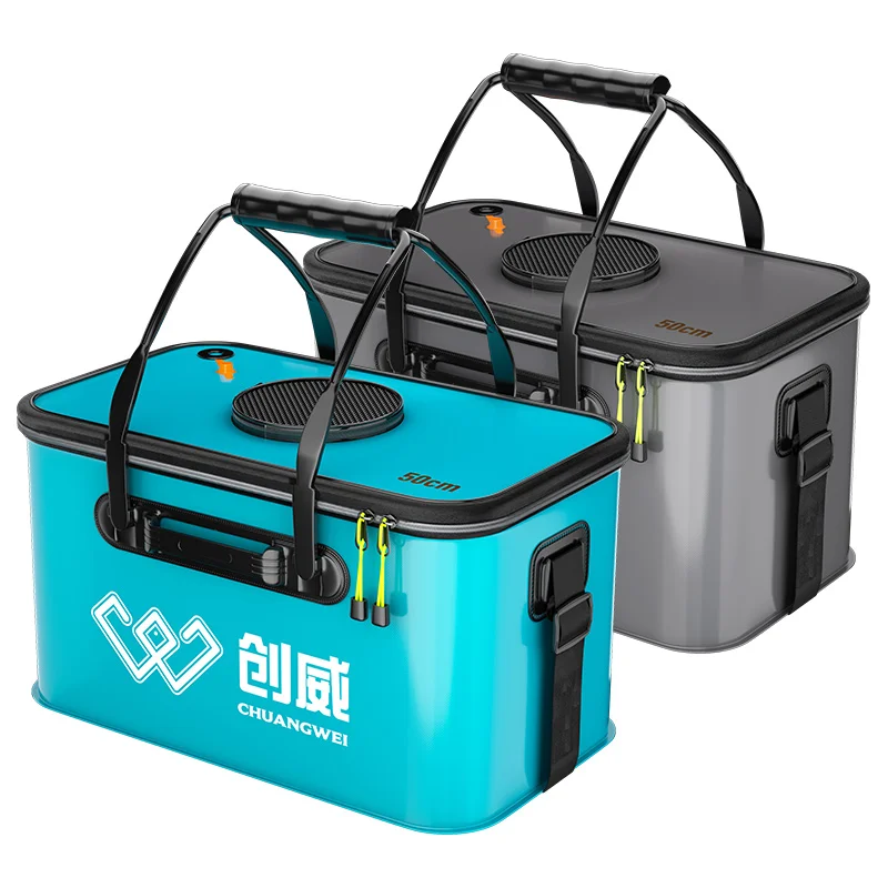 

CW06 Fishing Bucket EVA Handle Fishing Bucket Foldable Live Fish Box