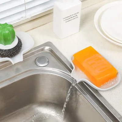 

New Product Plain Diversion Type Drainage Silicone Soap Soap Dish Drain Rack Bathroom Vanity Non-slip Soap Tray