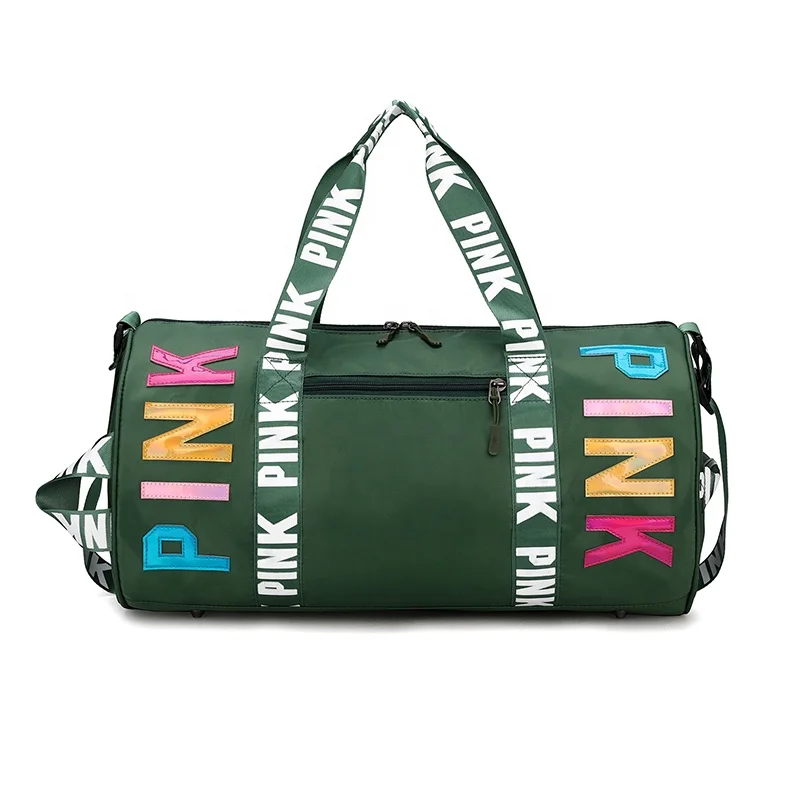 

Hot Custom Logo Travel Accessories Waterproof OEM Gym Bag for Women Fashion Spend A Night Pink Overnight Bag Barrel Duffel Bag, 14pcs for options