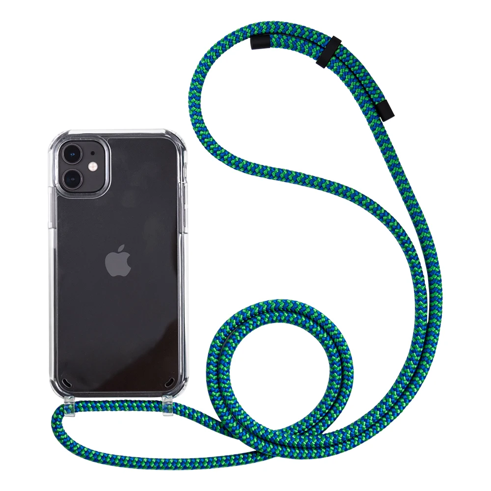 

SHINE-E Fashionable Polyester Strap TPU material 2mm Transparent lanyard mobile phone for iphone 12 for Samsung Note 20Ultra