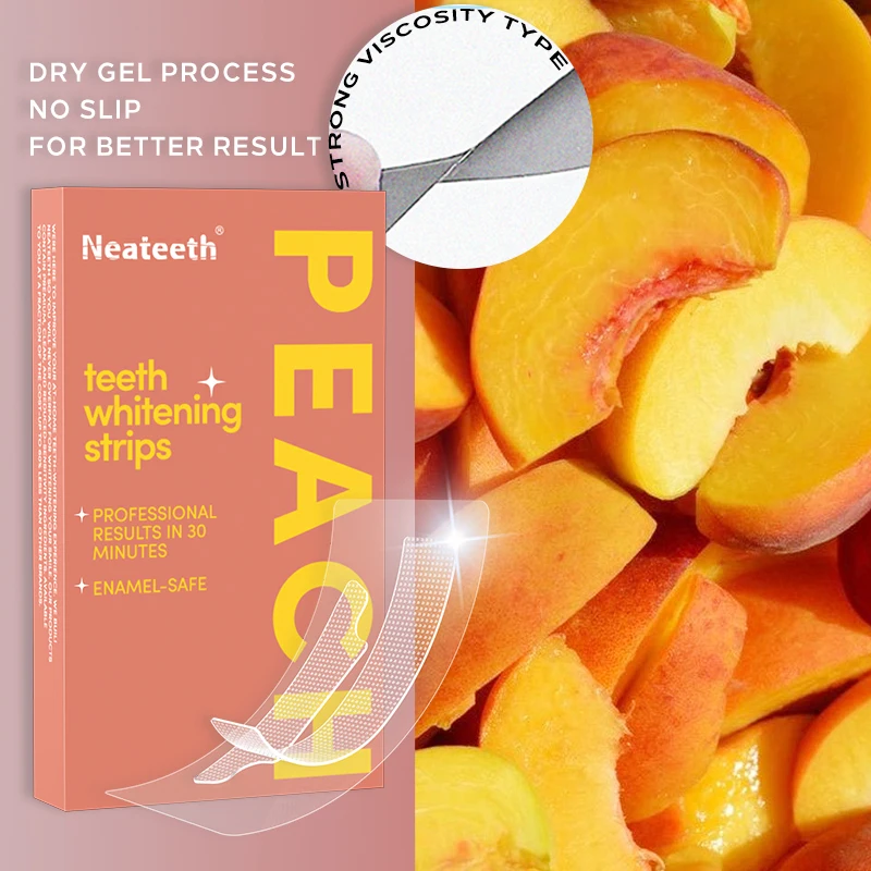 

Popular Design Peach Teeth Dry Strips PAP Safe Teeth Whitening Gel Strips For Sensitive Tooth
