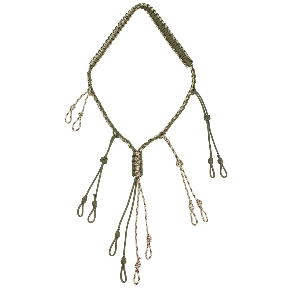 Hunting Lanyard  Duck Call Lanyard Paracord Lanyard Hunting Goose Calls 12 Adjustable Loops Outdoor Predator Gear Hand Braided