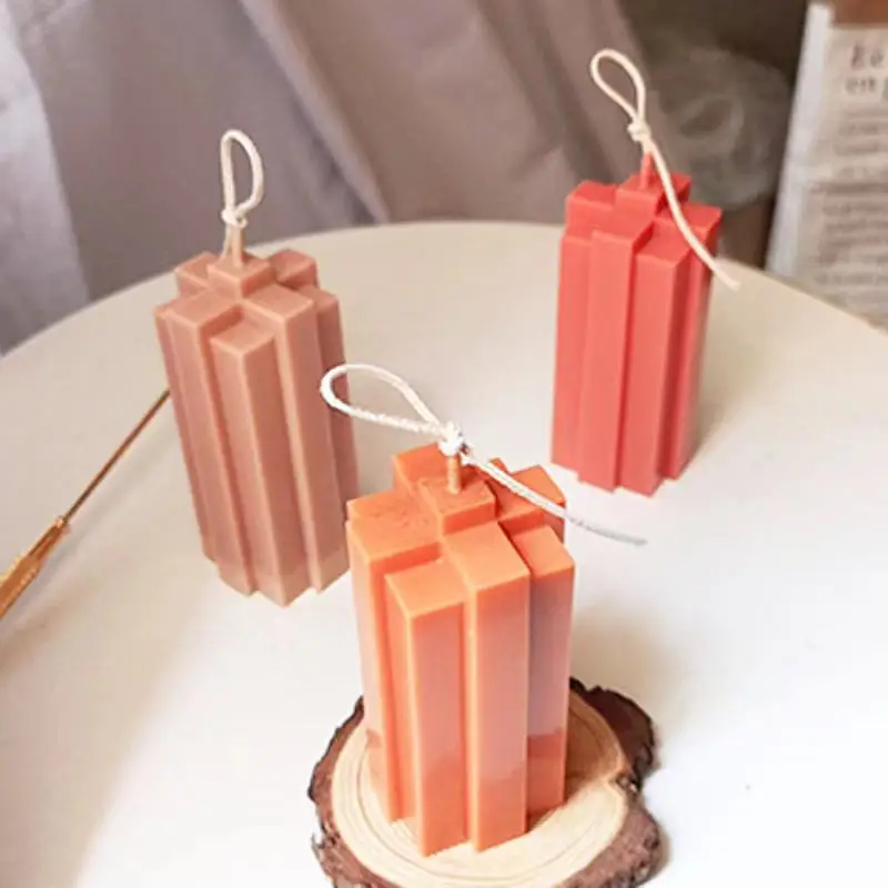 

A063 DIY large Cross the geometric column 3d body Scented candle Acrylic plastic mold, Stock or customized
