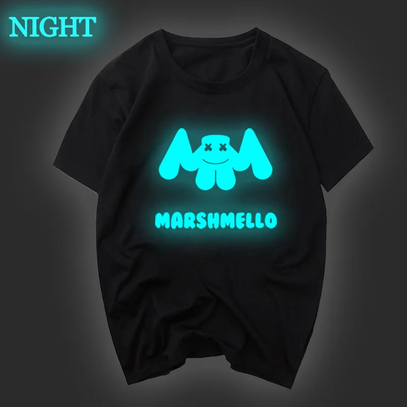 

Night Glowing T Shirts for Men Street Wear Reflective Glow in The Dark Tee Shirts, 4 colors