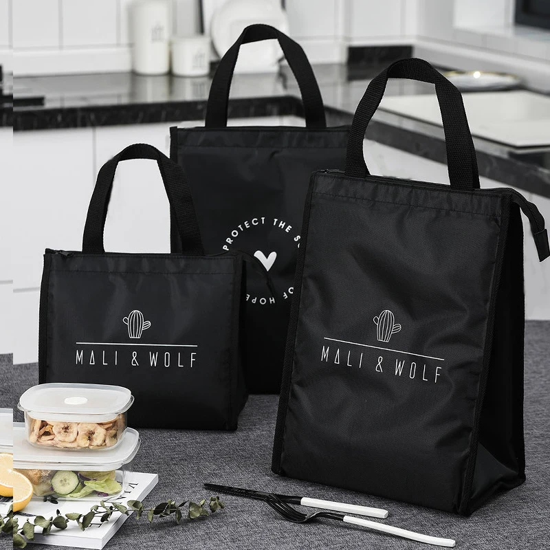 

Wholesale customise print logo kids cotton thermal lunch bag, Solid