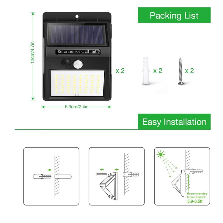 100 LED 140 LED Wide Angle Solar Power Wall Lamp Waterproof Motion Sensor Garden Solar Light Outdoor