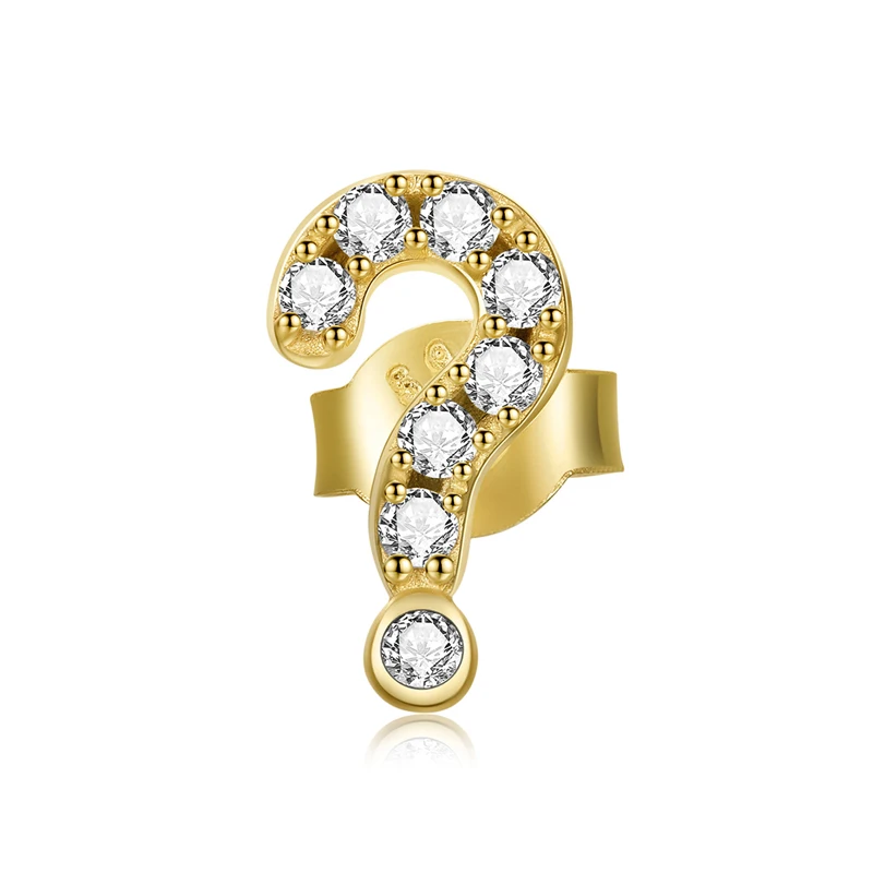 

Lovely fashion real gold zircon sterling silver S925 stud earrings for girls