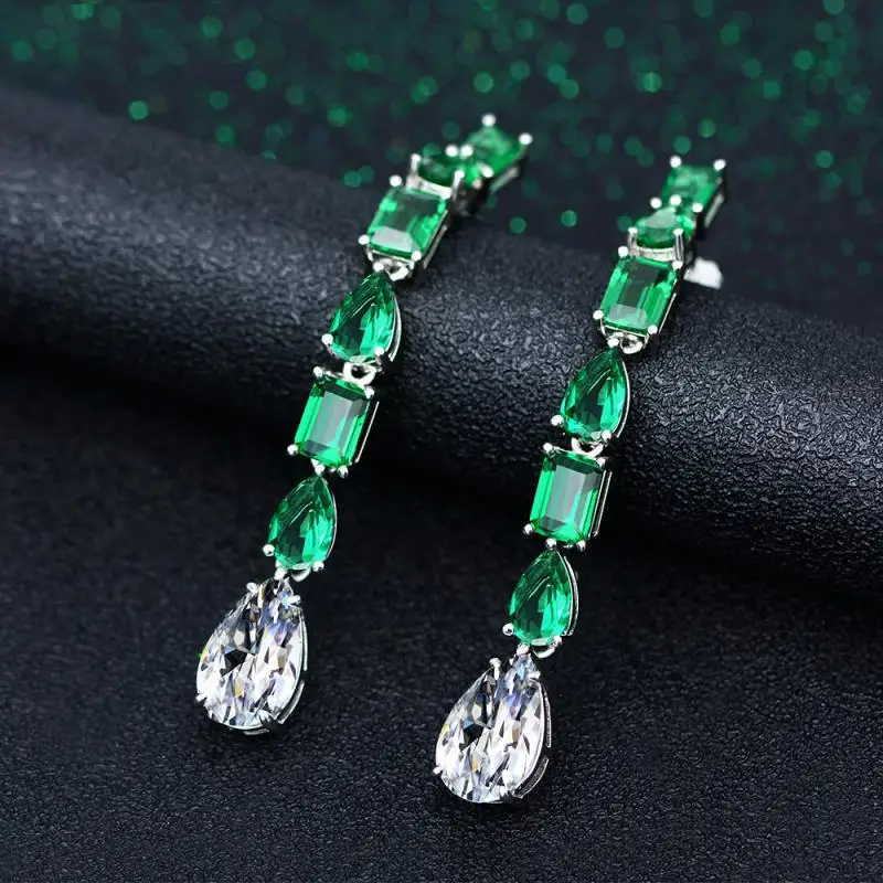 

New S925 sterling silver earrings ethnic style geometric shape thin face long earrings personality wild earrings women