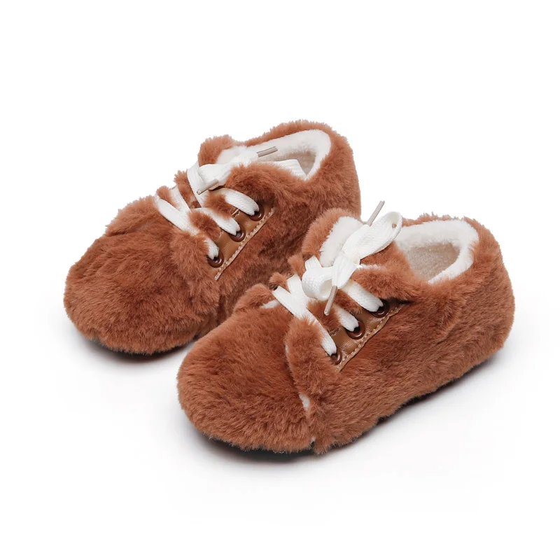 

Dropshipping 2022 plush upper baby winter shoes girls casual shoes low moq whalsale chidren shoes, Khaki, apricot, beige, black