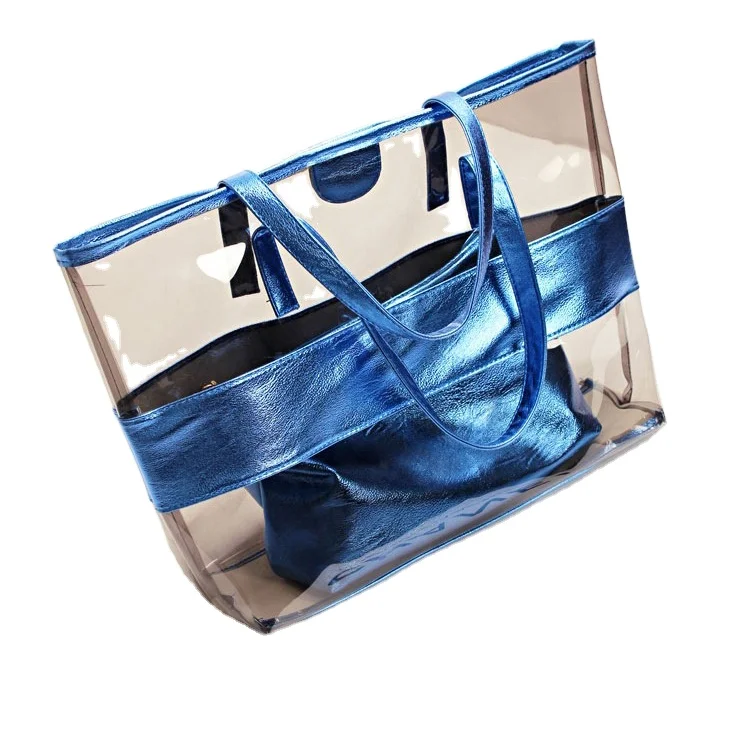

Clear PVC Wallets And Handbag Set Tote Purse Bag PVC Handbags, 4 colors
