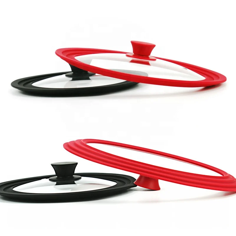 

Amazon Hot Multi-Size Tempered Glass Pot Lid with Silicone Rim, Universal Silicone Glass Pan Cover Pot Lid