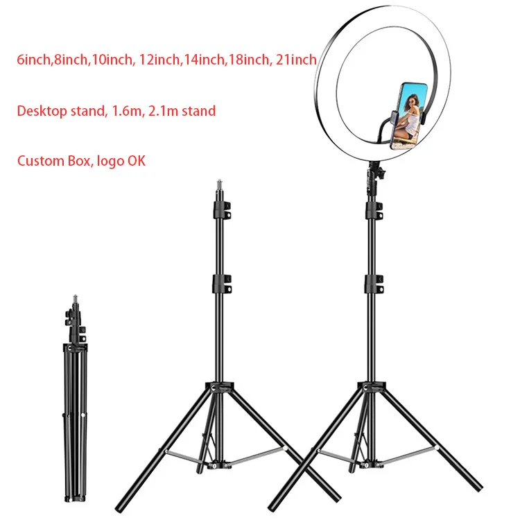 

10" Ring Light with Tripod Stand - Dimmable Selfie Ring Light LED Camera Ringlight with Tripod and Phone Holder for Live Stream