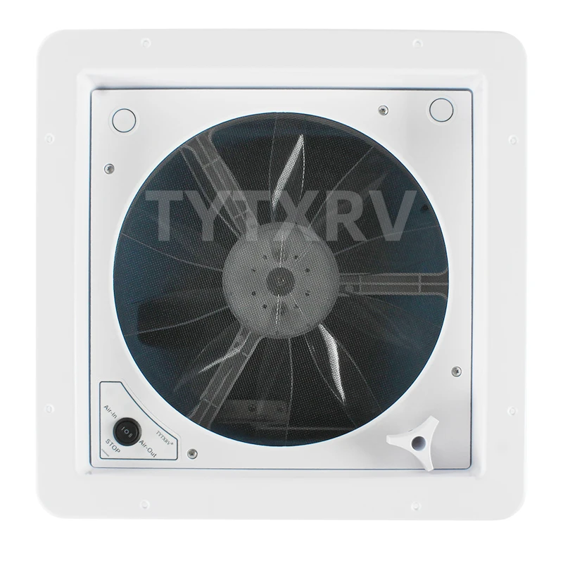 

TYTXRV RV Caravan Parts High Quality 14'' 420mm DC 12VDC Manual Control RV Roof Vent Fan Caravan Vent