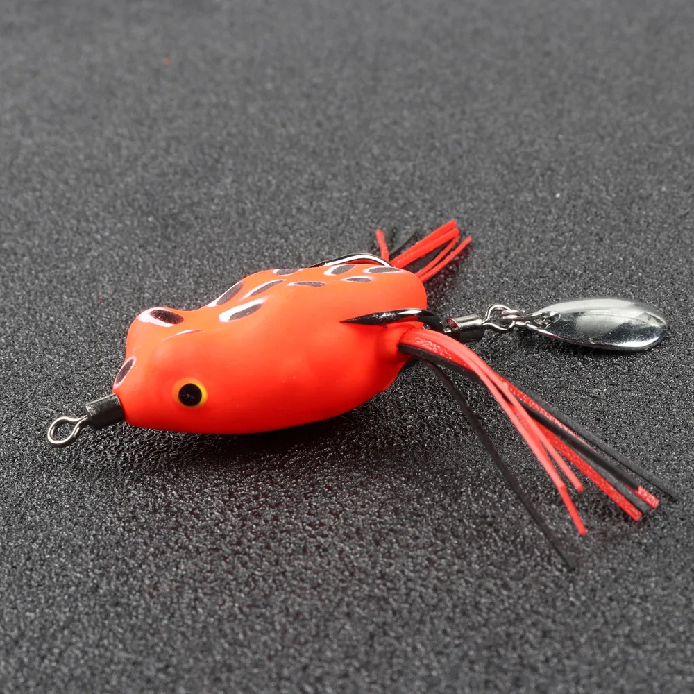 

Wholesale 5g 3cm metal spinner bait silicone soft plastic frog fishing lure