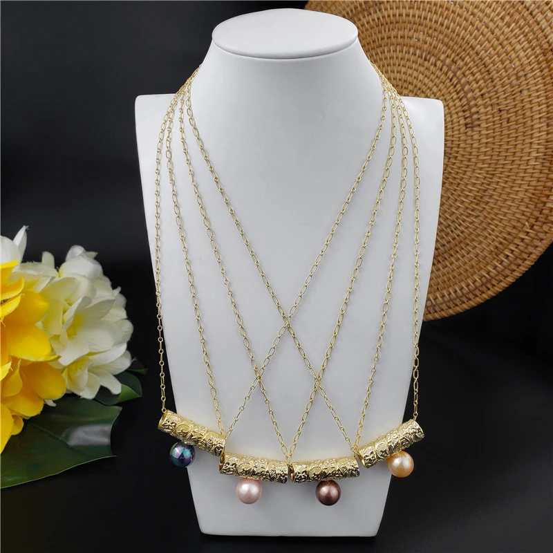 

Nice scroll luxury gold hawaii women necklace, Customized color