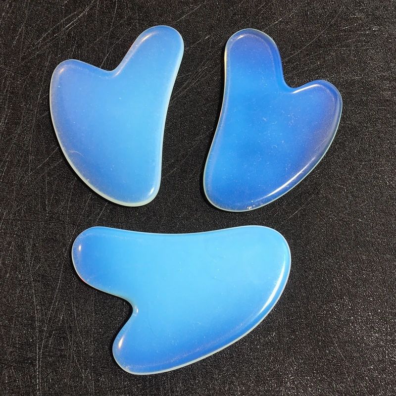

Heart 2021 Custom Logo Opalite Scraper Body Face Massage Gua Sha Stone
