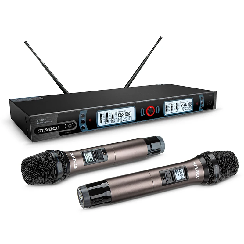

ST-910 uhf two channel groups professional ktv wireless microphone