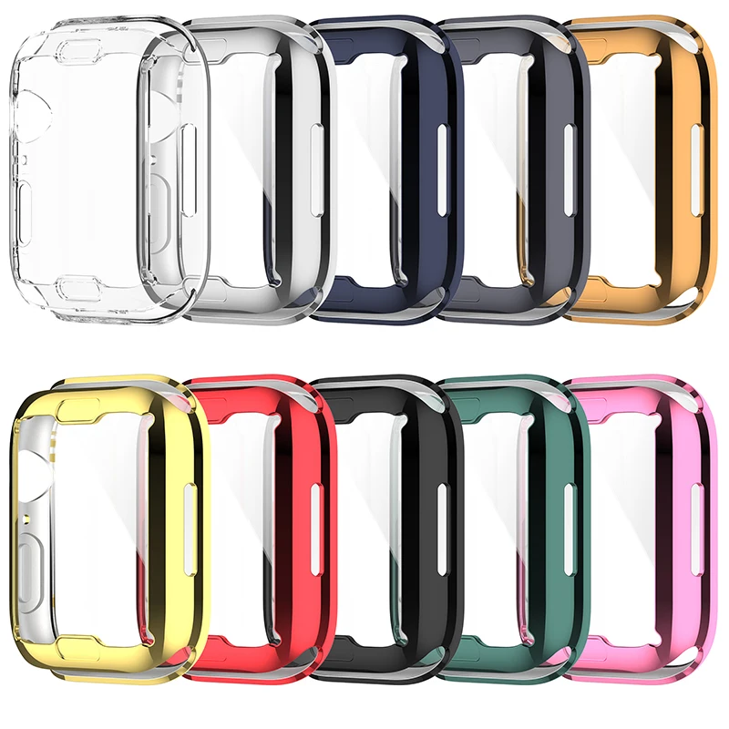 

BOORUI new protector face cover for apple watch 7 case luxury tpu full cover case for iwatch bands, Clear color