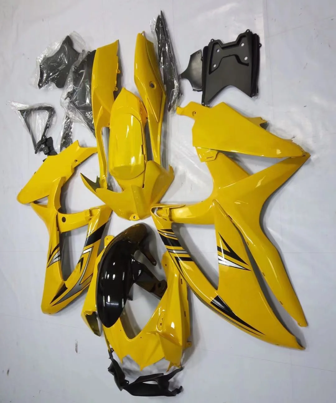 

2021 WHSC Motorcycle Fairings Kit For SUZUKI GSXR600 GSXR750 2008-2010 Fairing Kit Yellow, Pictures shown