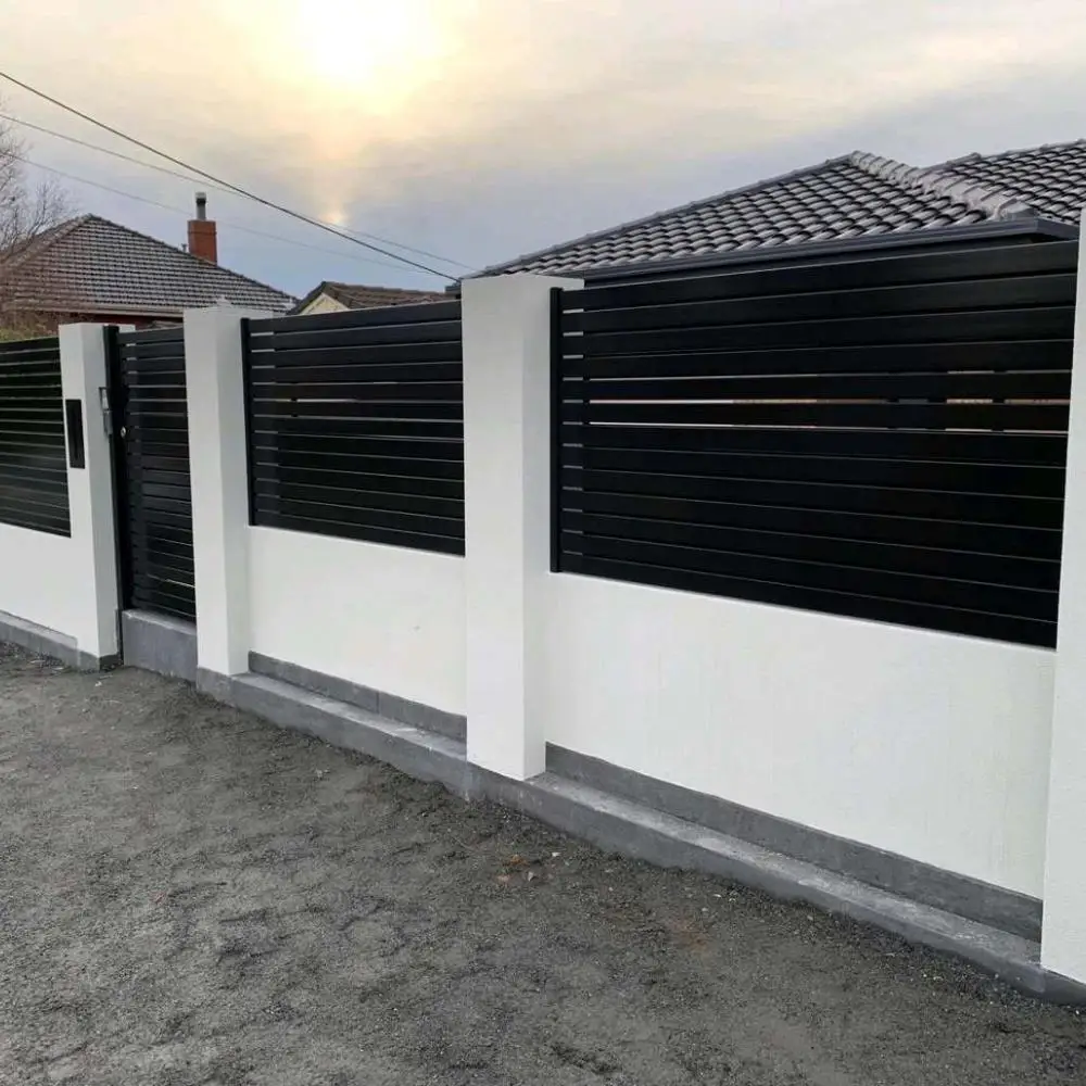 

Black Powder Coated Aluminum Decorative Metal Slat Fence Panel, Customer's request