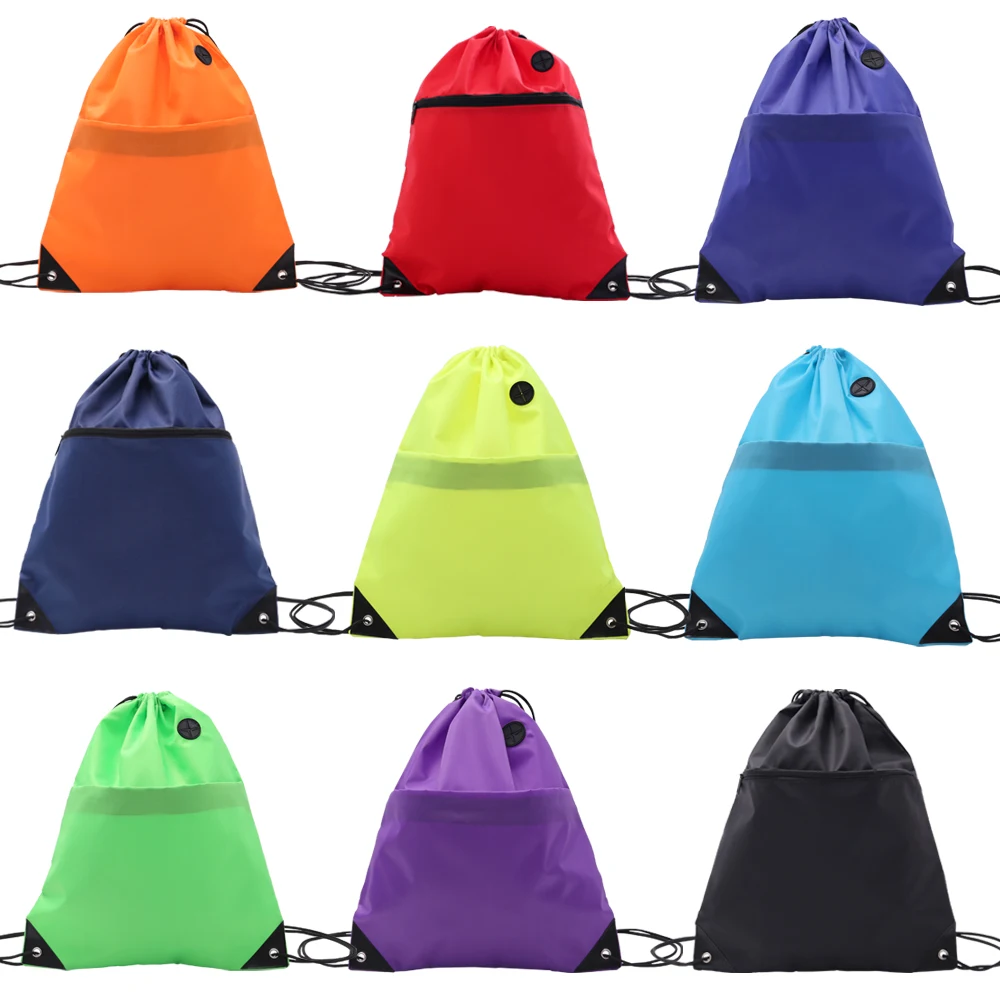 

High Quality academy outdoor zipper pocket custom 420D polyester backpack drawstring bag With Logo Printed, Customized color