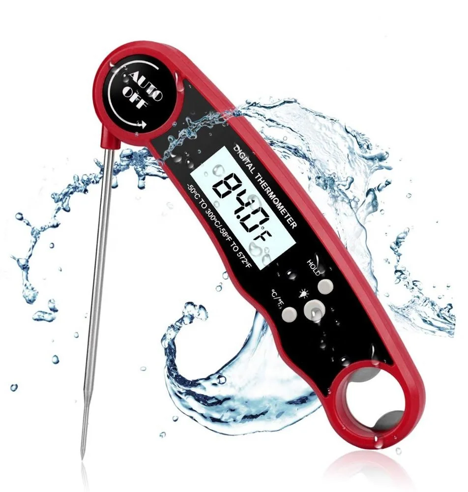 

CHRT Waterproof BBQ Cooking food temperature instant read meat thermometer with Backlight termometro digital cocina, Red, blue, white,black