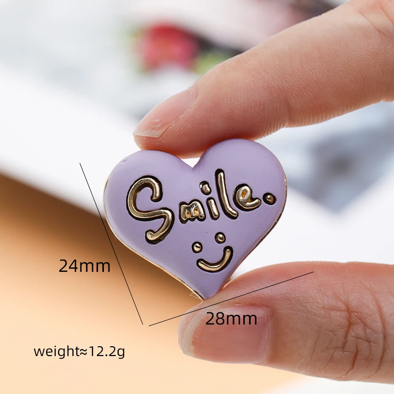 

Xichuan New Bulk Fashion Design Alloy Smile Heart Shape Paint DIY Decoration Accessories for Shoes