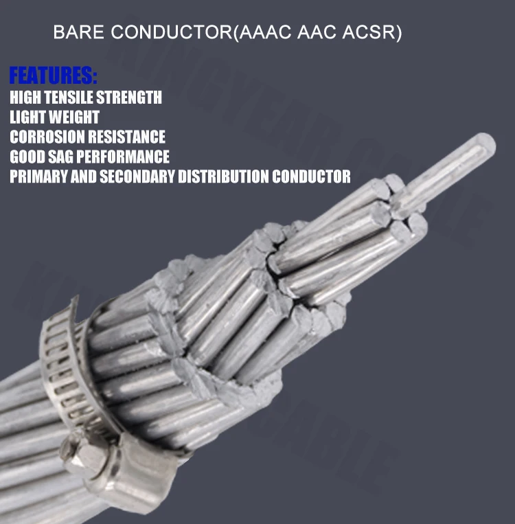 Aaac bare aster conductor ash type aluminum alloy conductor aaac 6201 astm standard b399