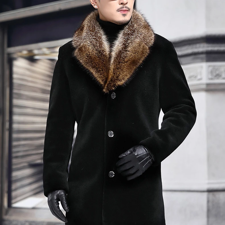 

New fashion top brand long mink fur men fur overcoat for winter men's long puffer coat men's winter jackets coats, Customized color