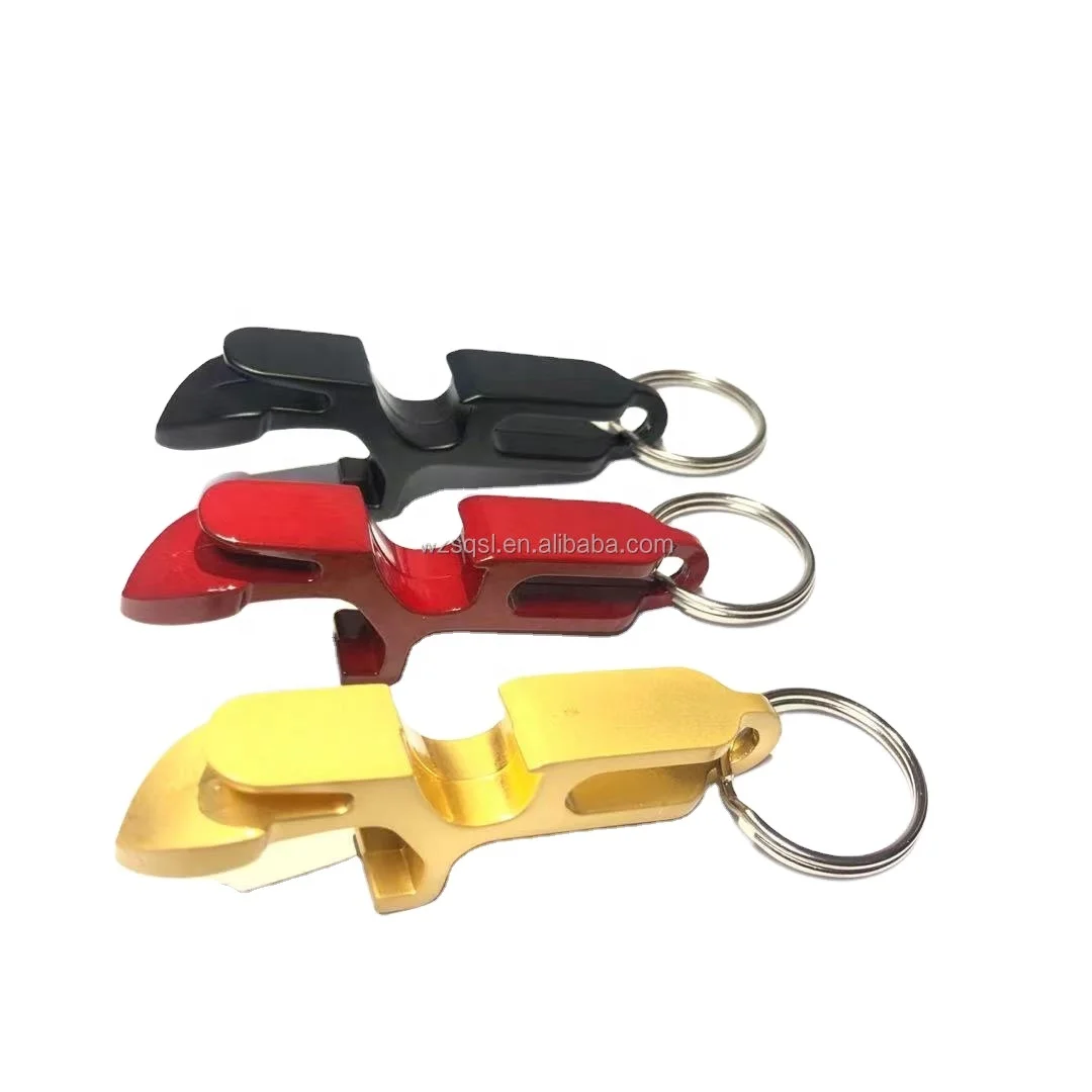 

Zinc Alloy Bottle Opener 4 in 1 Key Chain Gifts Drop shipping available Metal Opener Beer Can Tab Opener with Shotgun Tool, Custom color