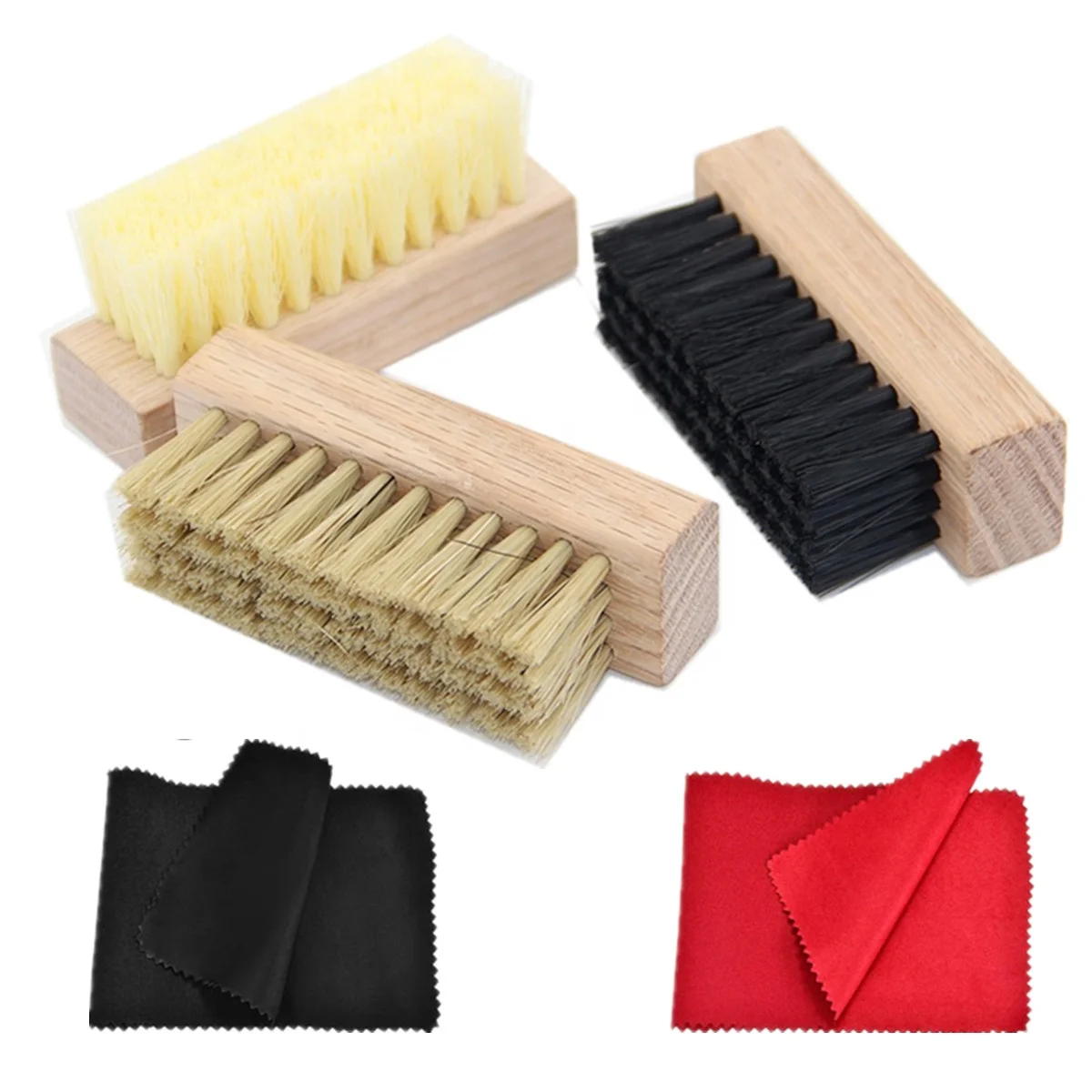 

Shoe Care Kit Pig Hair Sneaker Shoe Cleaning Brush with Handle, As picture